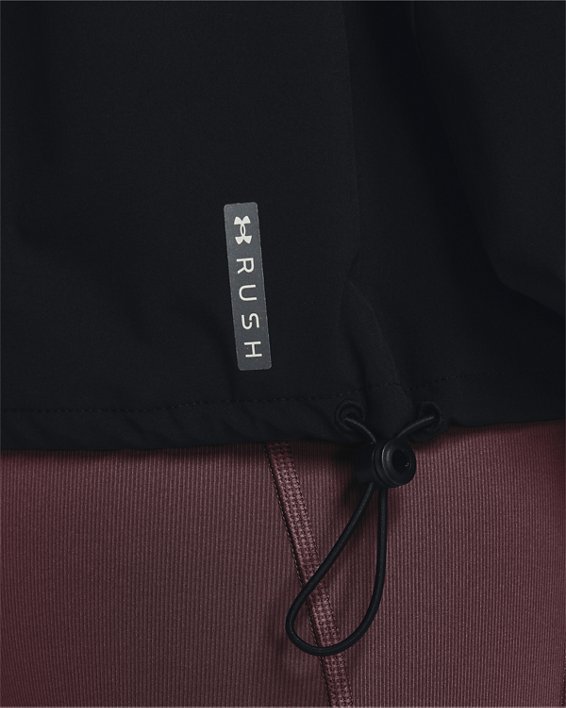 Women's UA RUSH™ Woven Full-Zip Jacket, Black, pdpMainDesktop image number 3